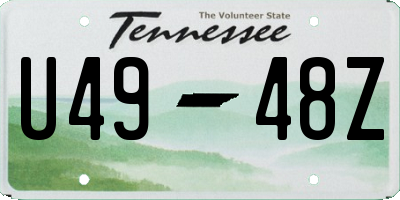 TN license plate U4948Z