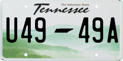 TN license plate U4949A