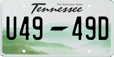 TN license plate U4949D