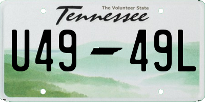 TN license plate U4949L