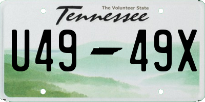 TN license plate U4949X