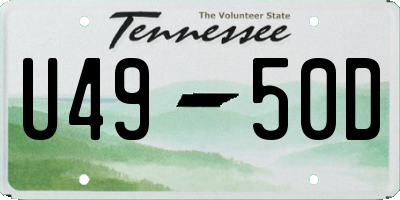 TN license plate U4950D