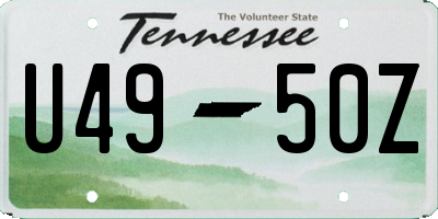 TN license plate U4950Z