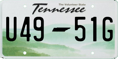 TN license plate U4951G