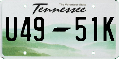 TN license plate U4951K