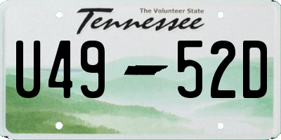 TN license plate U4952D