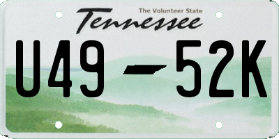 TN license plate U4952K