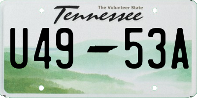 TN license plate U4953A