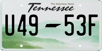 TN license plate U4953F