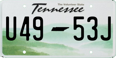 TN license plate U4953J