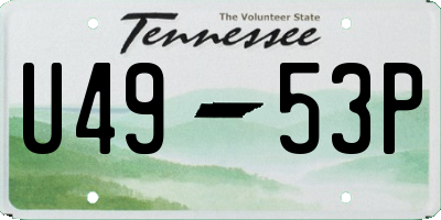 TN license plate U4953P
