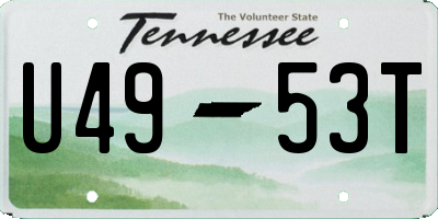 TN license plate U4953T