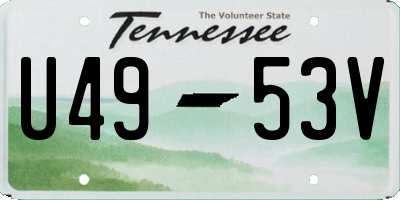 TN license plate U4953V