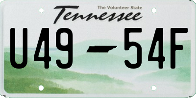 TN license plate U4954F