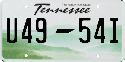 TN license plate U4954I
