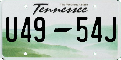 TN license plate U4954J