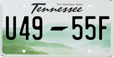 TN license plate U4955F