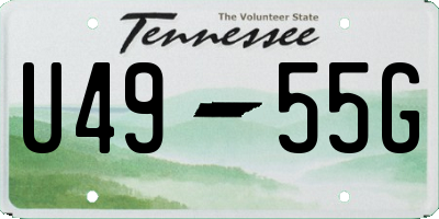 TN license plate U4955G