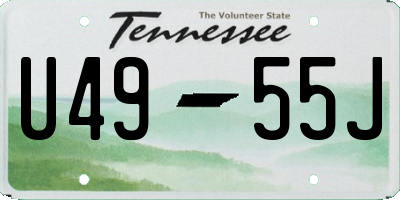 TN license plate U4955J