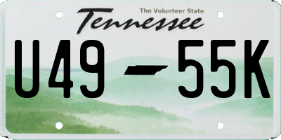 TN license plate U4955K