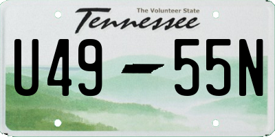 TN license plate U4955N