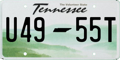 TN license plate U4955T