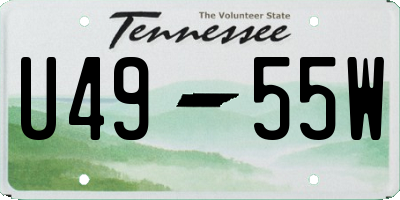 TN license plate U4955W