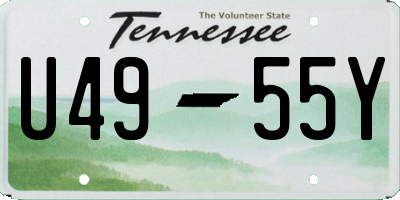 TN license plate U4955Y