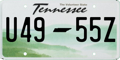 TN license plate U4955Z