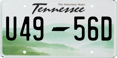 TN license plate U4956D