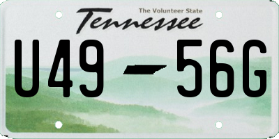 TN license plate U4956G