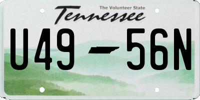 TN license plate U4956N