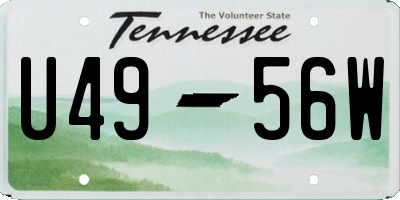 TN license plate U4956W