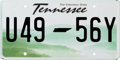 TN license plate U4956Y
