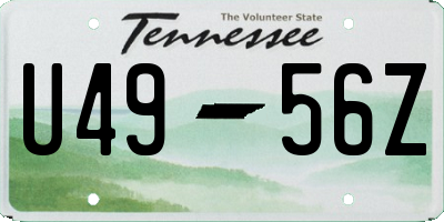 TN license plate U4956Z