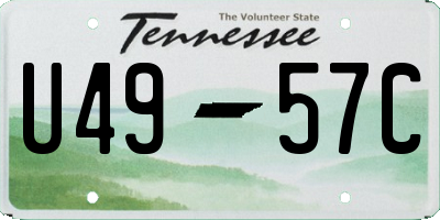 TN license plate U4957C