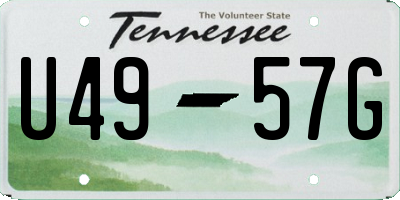TN license plate U4957G