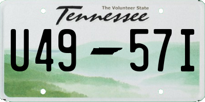 TN license plate U4957I