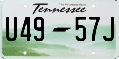 TN license plate U4957J