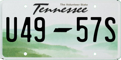 TN license plate U4957S