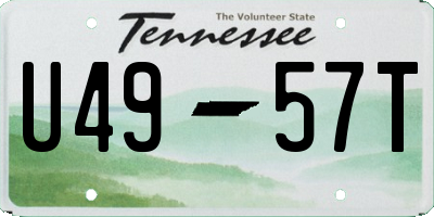 TN license plate U4957T
