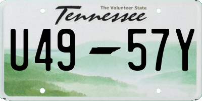 TN license plate U4957Y
