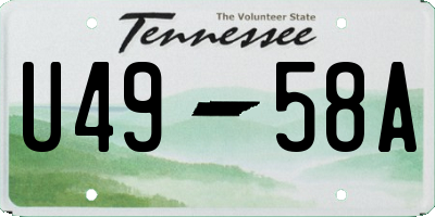 TN license plate U4958A
