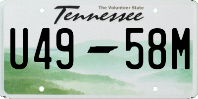 TN license plate U4958M