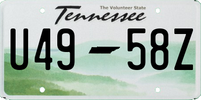 TN license plate U4958Z