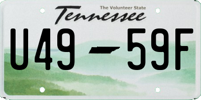 TN license plate U4959F