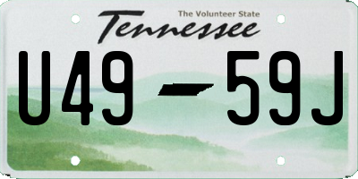 TN license plate U4959J