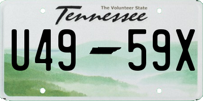 TN license plate U4959X