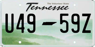 TN license plate U4959Z
