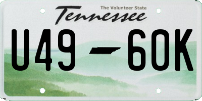 TN license plate U4960K